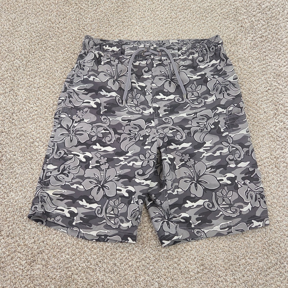 Arizona Jean Co Shorts Mens Small Grey Hawaiian Boardshorts Swim Trunks Pockets